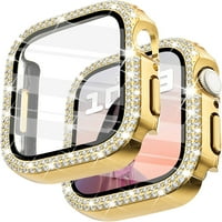 Kućište kompatibilno sa Apple Watch serijom futrolom sa zaštitnikom zaslona, ​​Bling Diamond Ukupna