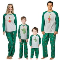 Porodična Božićna pidžama koja se podudara, otac dječji sin mama i ja odgovarajućim odijelima, siva