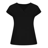 Popust Ženska ljetna casual majica Solid Boja kratki rukav V-izrez Bluza Slim Fit vrhovi