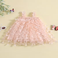 TODDLER Baby Girls A-line haljina 3D leptir bez rukava bez rukava Sweetss Sweetu casual princeza haljina