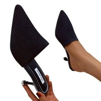 Ženske cipele modne žene Visoke potpetice prozračne klizanje na cipelama casual sandale crne 7,5