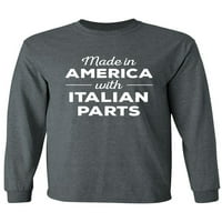 Napravljen u Americi sa italijanskim dijelovima za odrasle majica dugih rukava
