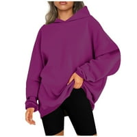 AirPow Online ženske prevelike dukseve od runa Ležerne dukseve za pulover jeseni kasutni kapuljač dukseri