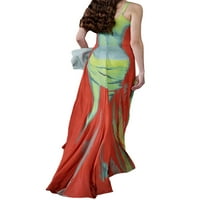 Ženska Y2K dizajner 3D Tis Tis Cleancon haljina Art Print Spaghetti Trake Maxi haljina