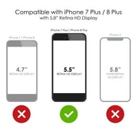 Razlikovanje Clear Shootfofofofoff Hybrid futrola za iPhone plus plus - TPU branik, akrilni leđa, kaljenog stakla zaštitnika - ružičasti i zlatni print - zvjezdica
