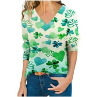 Rukovni vrhovi za ženske majice sv. Patrickov majice V-izrez bluza modni casual pulover proljetne teberse