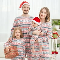 Zukuco Holiday Božić Family Pajamas Podudaranje jelena Xmas PJS za parove i djecu za spavanje za bebe