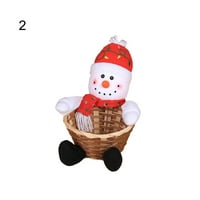 Shulemin Santa Claus Snowman Candy Skladištenje bambusovog košara Božićni poklon Desktop Ornament
