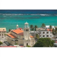 Posteranzi PDDCA20WBI Pogled na grad i crkva na Otoku Marie-Galante Gvadalap Terap Karipski poster Ispis