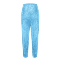 Fleece Joggers za žene sa džepovima Žene tople fitnes Sportske noge Zimske ruke pantalone za noge Blue