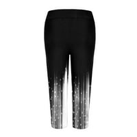 Žene Capri pantalone plus veličina visokih struka rastezanje Yoga hlače šuplje dizajn vježbanje obrezane