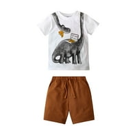 Dječakov ljetni dinosaur s majicom kratkih rukava kratke hlače dva povremena izlaska za odjeću za bebe