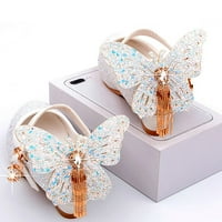 Djevojke Vjenčana haljina Cipele za performanse Cipele Sequins Butterfly Rhinestone Girls Princess Cipele