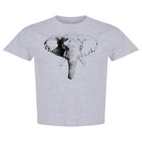 Realistična slonova glava skica majica-majica -image by shutterstock, muški x-veliki