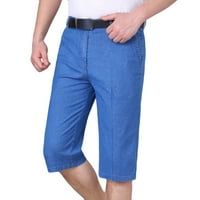 Prodaja Bermuda za muškarce Srednja duljina pantalone patentne elastične tanke kratke hlače, plava