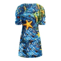 Haljina za žene Vintage hladno rame Boho sunčane haljine casual kratkih rukava haljine za plažu