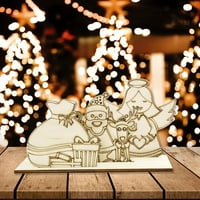 Xmarks Božićni dekor Xmas Blok Drveni ukras za dom, Božić Gnome Stolni ukras za zabavu za odmor Dnevna soba Trpezarijski stol Poklon mantela