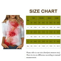 Qwertyu Trendi vrhovi za žene Clearence Crew Crt Slim Fit Ženske majice Plus Veličina Grafički lakat
