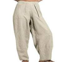 Beiwei Dame Lounge Harem stil dna visokog struka Boho hlače Solidne boje dnevne nose pantalone