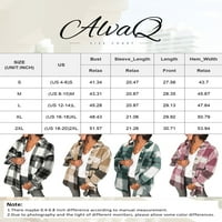 Alvaq ženske plaćene flannelne košulje za lopatice prevelike rukavice s dugim rukavima dolje majice