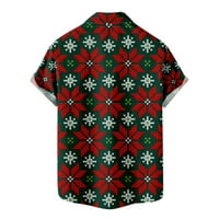 Zunfeo Hawaiian majica za muškarce sa džepovima s tiskanim božićnim kratkim rukavima modne majice na