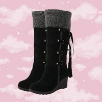 Žene High Boots Fashion Slipse High Boots Djevojka Tassel Boots Winter Snežne čizme