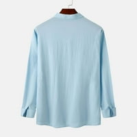 Cleariance Muške košulje odjava s dugim rukavima Zimska majica pamučne pamučne pamučne plave