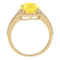 2.27ct ovalni rez žuta simulirana dijamant 14k žuto zlato ugraviranje izjava bridalna godišnjica angažman