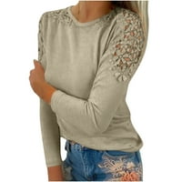 Čipka s dugim rukavima CREW CREAD pulover Slim šuplje izvlačenje bluzeske košulje za žene za čišćenje
