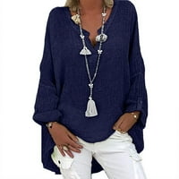 Dock Ženske vrhove Dressy Casual Ljeto Ljeto Ženska posteljina pamučna majica vrhovi Vintage Trendy