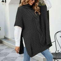WimsBook jakne za žene za čišćenje ženske jeseni i zimsko visoke vratne džemper od tihog vrata Džemper od labavog okruglog vrata