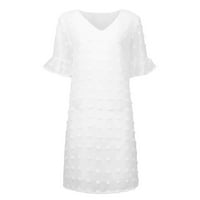 Finelylove Flowy Summer haljina za ženska duga ljetna haljina za žene A-line Regularni kratki rukav