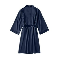 Voncos Womens meka pidžama - seksi ogrtači svile sateni plus veličine ogrtač za spavanje plave veličine