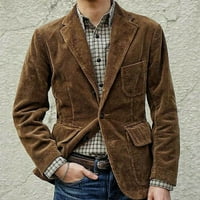 Muške kože od jakne Vintage zarezane rever za kaput Ležerne prilikom punog isključivanja Jedno-grudi Ležerni Blazer Cardigan sa višestrukim džepovima