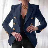Yubnlvae Ženske bluže i jakne za odijevanje Elegantni poslovni uredski radovi Žene Lady Solid gumb Sijač