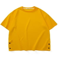 Glookwis Men Crew vrat ljeti vrhovi modne majice Baggy casual majica Osnovni pulover bluza u boji