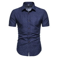 Qolati muške haljine majice casual polka dot gumb za ispis niz formalni bluza Classic Fit osnovni poslovni
