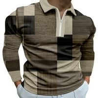 Avamo muškarci vrhovi rever vrat pulover s dugim rukavima polo majica za rušenje ležerne bluza Atletski