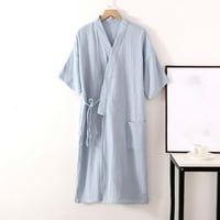 apsuyy setovi za spavanje za žene - Ženska modna haljina ogrtač Three četvrtine rukava meka jeseni pidžama tamno plava veličina XL
