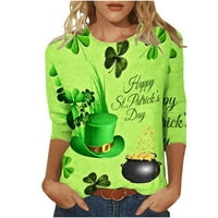 Dnevna majica St Patricks, ženske majice casual rukave posade vrat žene vrhovi Shamrock ispis bluza