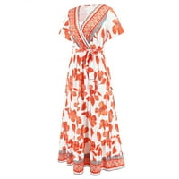 Ljetne haljine za žene plaža cvjetna majica sandress casual labava haljina spremne haljine Cinched struka
