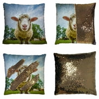 Ovce koje gledaju kameru Reverzibilni sireni jastuk za jastuk za uređenje kućnog dekora Veličina jastuka