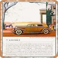 Metalni znak - Lincoln kabriolet Sedan Phaeton Vintage ad - Vintage Rusty Look