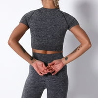 Lounge Ganfancp Lounge za žene Dame Beamless Hollow Yoga kratki rukav Yoga odijelo Sportski fitnes trčanje