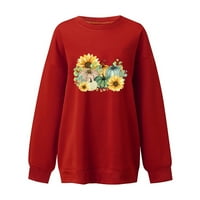 Ženska modna jesenina tiskana labava bluza s dugim rukavima Okrugli vrat Ležerne prilike pulover DuksHirt