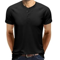 Outfmvch T majice za muškarce Casual Patchwork Okrugli bluza sa šljokicom od pupka za bluzu gumba za
