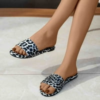 Sawvnm Ženski Leopard Ispiši Ležerne prilike Klinovi ravne donje sandale i papuče na plaži koja koštaju
