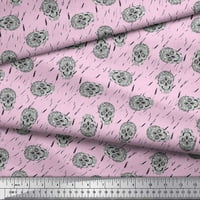 Soimoi ružičasta pamučna kambrička tkanina umjetnička lubanja print šivanje tkanine dvorište široko