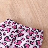 Toddler Kids Baby Girl Valentines Day Outfit Ispiši srce T-majica vrhova srca Strijem pantalone