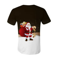 Lovskoo muški božićni print Striped kratki rukav običan fit poplin majice s majicom Žene Ljeto Ležerne